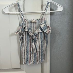 Striped ribbed cropped tank top